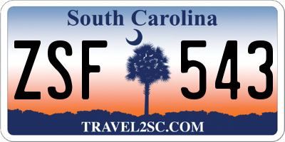 SC license plate ZSF543