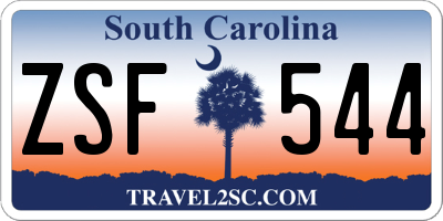 SC license plate ZSF544