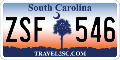 SC license plate ZSF546