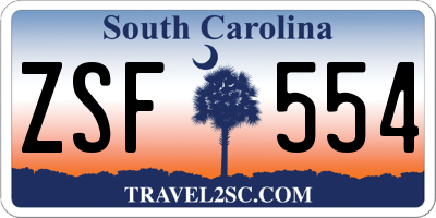 SC license plate ZSF554