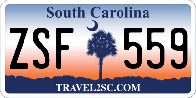 SC license plate ZSF559
