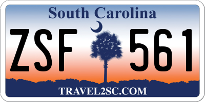 SC license plate ZSF561