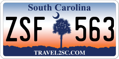 SC license plate ZSF563