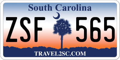 SC license plate ZSF565