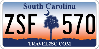 SC license plate ZSF570