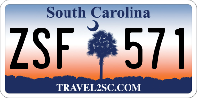 SC license plate ZSF571
