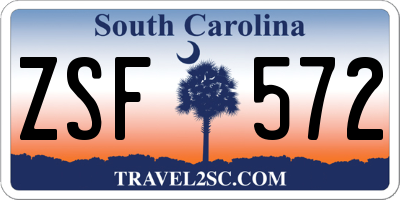SC license plate ZSF572