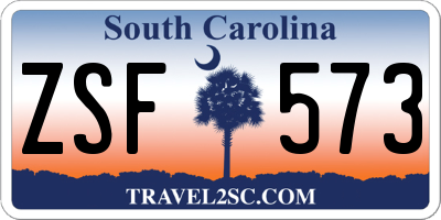 SC license plate ZSF573