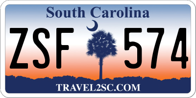SC license plate ZSF574