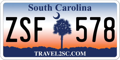 SC license plate ZSF578