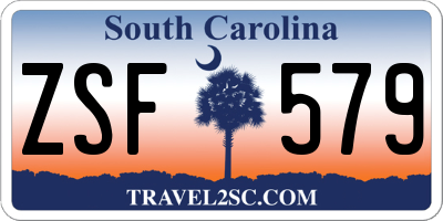 SC license plate ZSF579