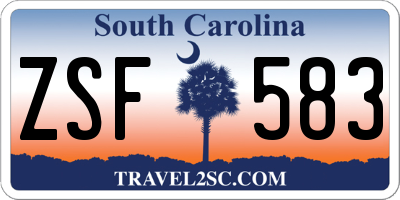 SC license plate ZSF583