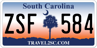 SC license plate ZSF584