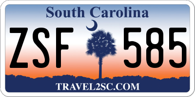 SC license plate ZSF585
