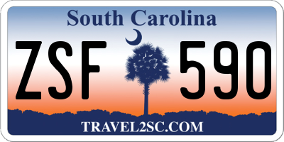 SC license plate ZSF590