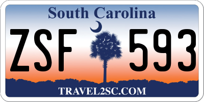 SC license plate ZSF593