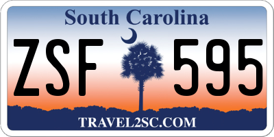 SC license plate ZSF595