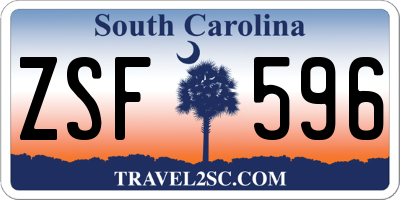 SC license plate ZSF596
