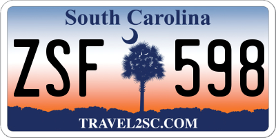 SC license plate ZSF598