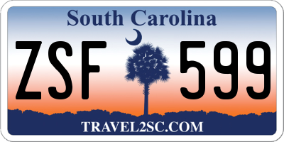 SC license plate ZSF599
