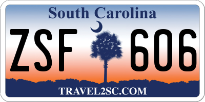 SC license plate ZSF606