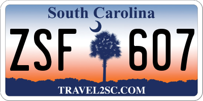 SC license plate ZSF607