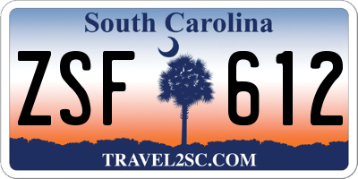 SC license plate ZSF612