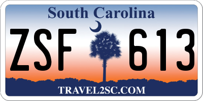 SC license plate ZSF613