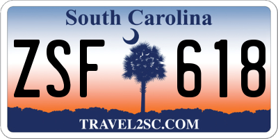 SC license plate ZSF618