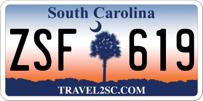 SC license plate ZSF619