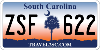 SC license plate ZSF622