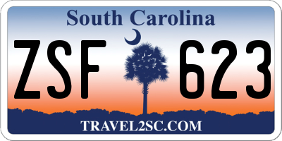 SC license plate ZSF623