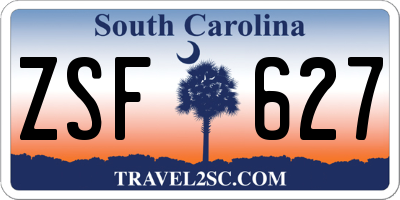 SC license plate ZSF627
