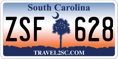 SC license plate ZSF628