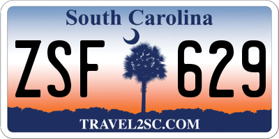 SC license plate ZSF629