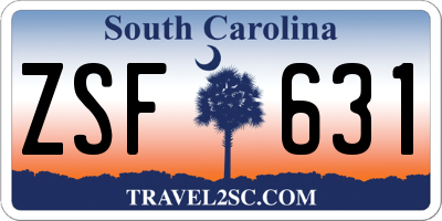 SC license plate ZSF631