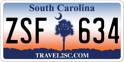 SC license plate ZSF634