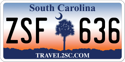SC license plate ZSF636