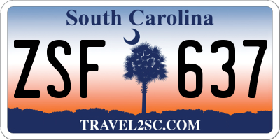 SC license plate ZSF637