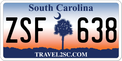 SC license plate ZSF638