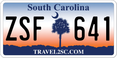 SC license plate ZSF641