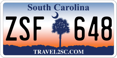 SC license plate ZSF648