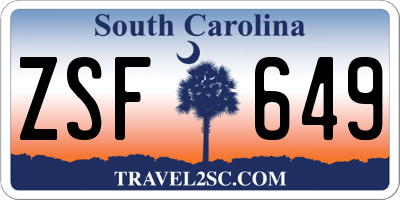 SC license plate ZSF649