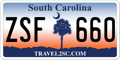 SC license plate ZSF660