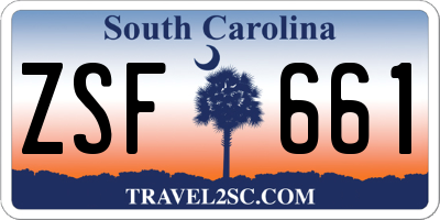 SC license plate ZSF661