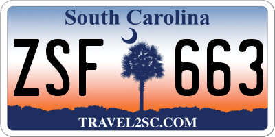 SC license plate ZSF663