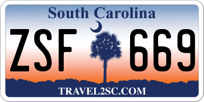 SC license plate ZSF669