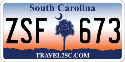 SC license plate ZSF673