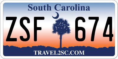 SC license plate ZSF674