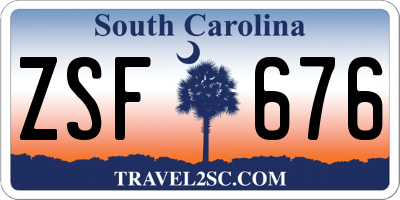 SC license plate ZSF676